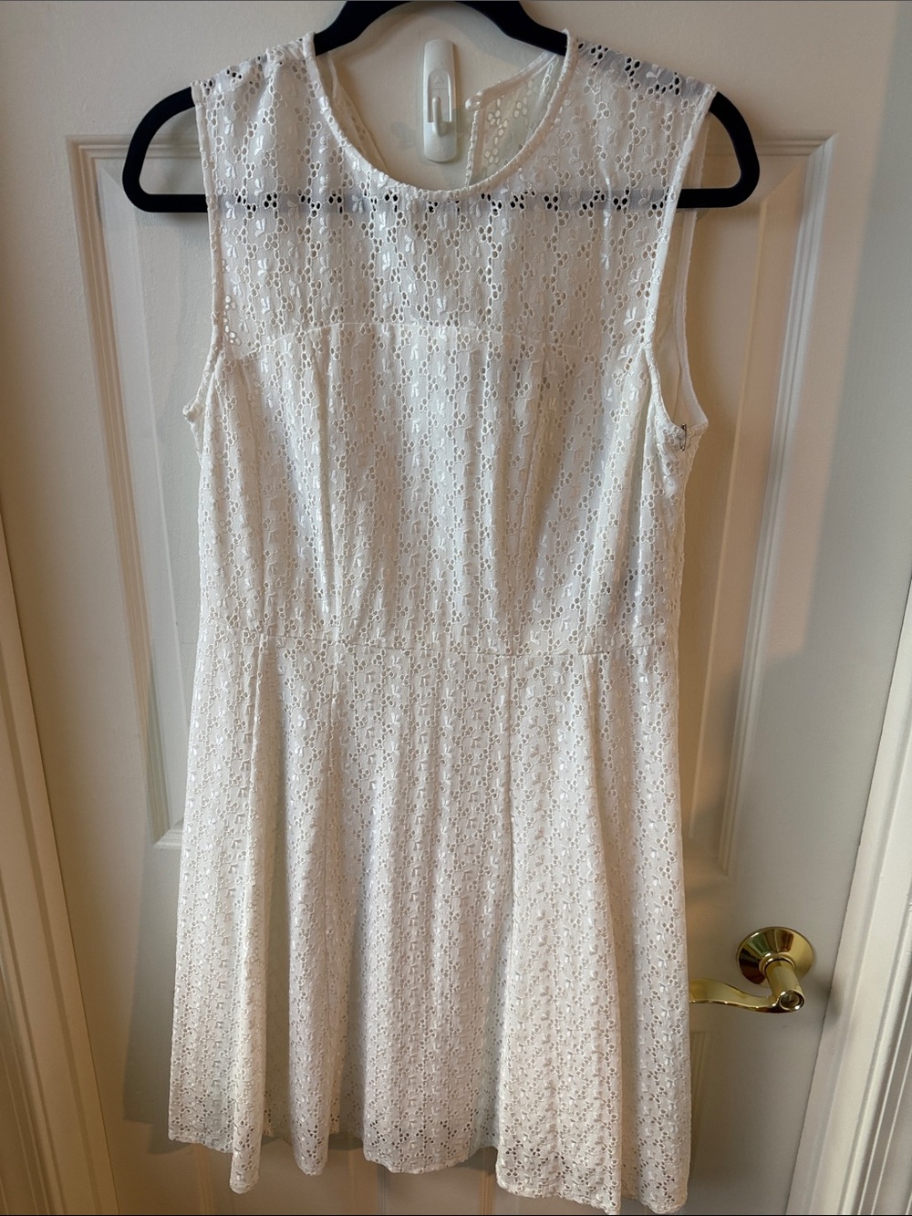 Nanette Lepore Cream Eyelet Sleeveless A-Line Dress 12